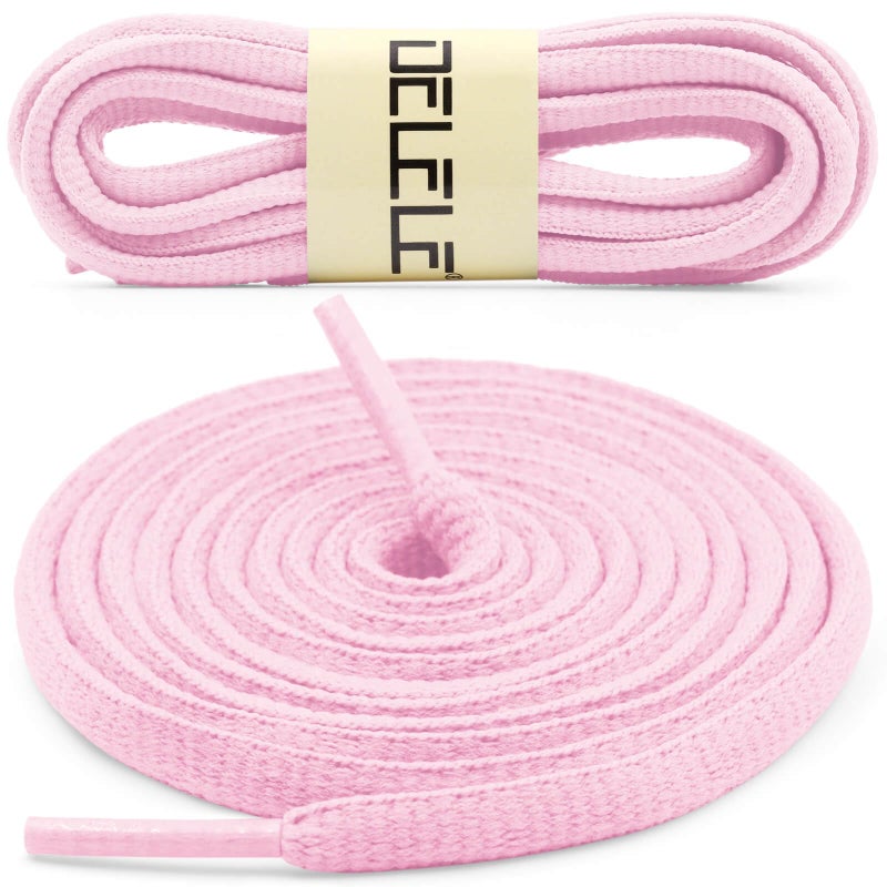DELELE 2 Pair Oval Shoes laces Half Round 1/4" Athletic Shoelaces Shoe Strings Pink-51 inch - Image 2